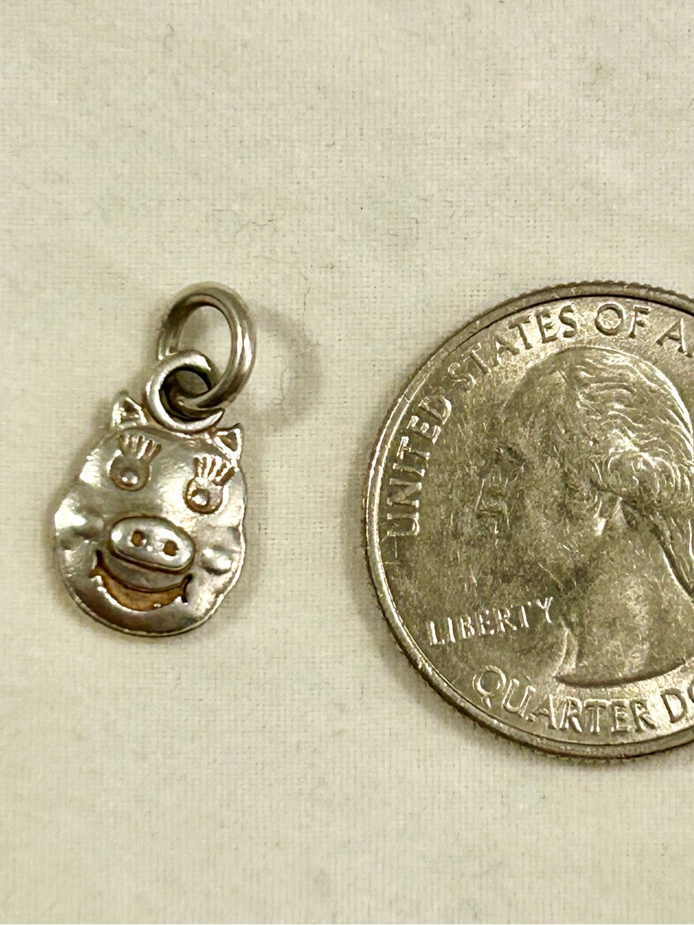 Pig Face sterling silver charm .925